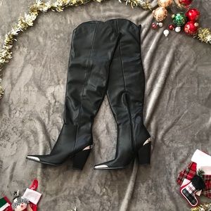 Public Desire Knee High Black Boots